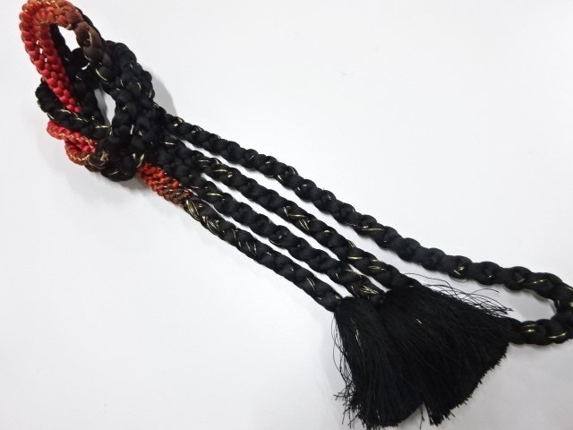 JAPANESE KIMONO / HAND-TIED OBIJIME CORD / SILK